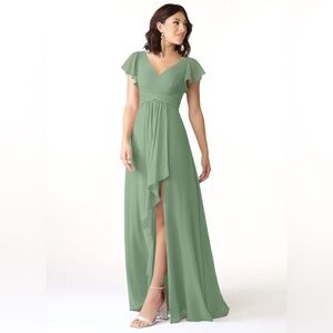 Azazie Omari Chiffon Matcha Bridesmaids Dress A14
